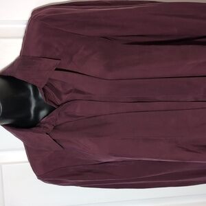 Frame Silk Women's Deep Burgundy Button Down Shirt Small